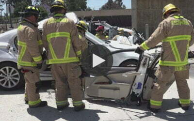 Firefighters learn extrication training on electric vehicles