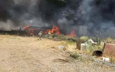 Firefighters stop two structure fires with spread to vegetation in Tehama County on Monday
