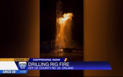 Water drilling rig hits natural gas pocket and causes fire in Orland