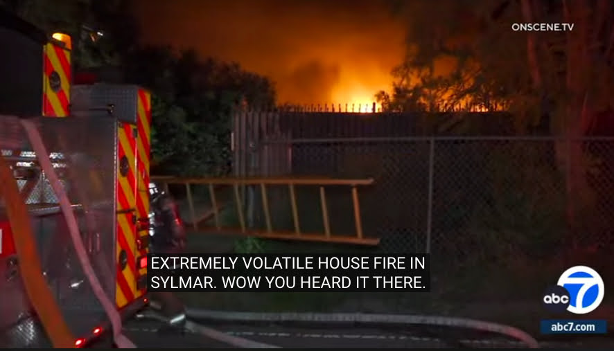 Ammunition goes off while firefighters battle Sylmar house fire